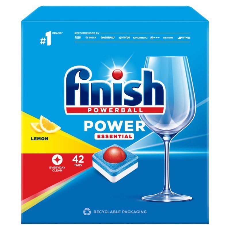 Indaplovių tabletės Finish Powerball Power Essential, citrinų kvapo, 42 vnt.