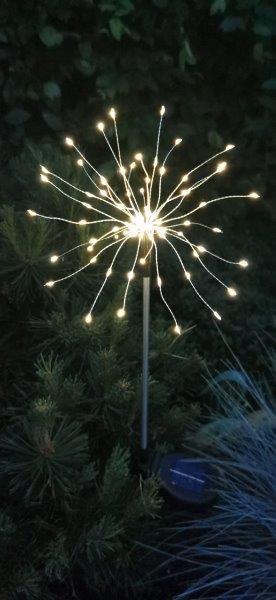 Įsmeigiamas LED lauko šviestuvas FIREWORK, įkraunama saulės energija, 90 LED-0