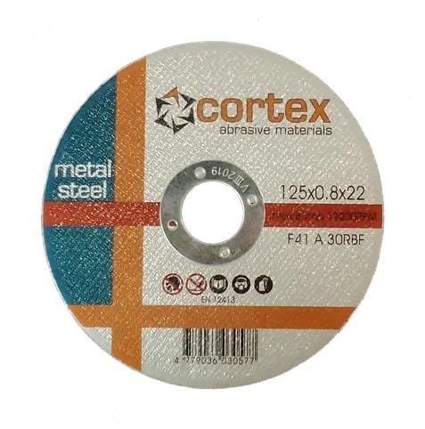 Metalo pjovimo diskas CORTEX, 125 x 0,8 x 22 mm, plienui