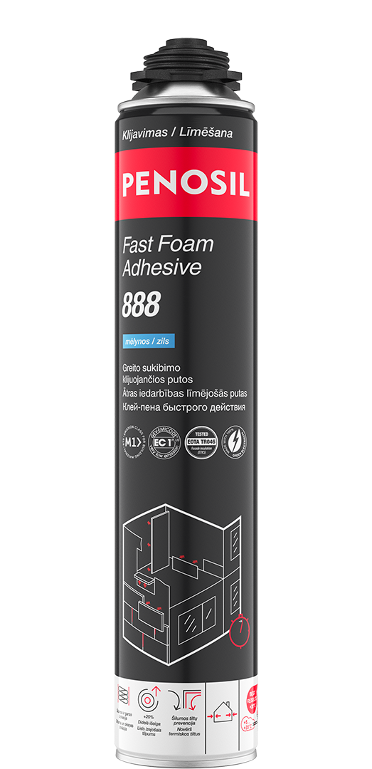 Klijuojančios putos PENOSIL Fast Foam Adhesive 888, greito sukibimo, 830 ml-0