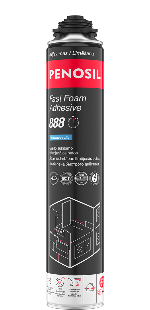 Klijuojančios putos PENOSIL Fast Foam Adhesive 888, greito sukibimo, 830 ml-0