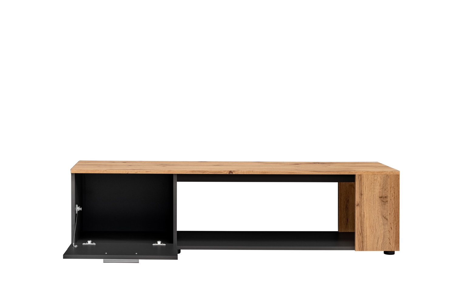 TV spintelė Maze I, ąžuolo/juoda - 3