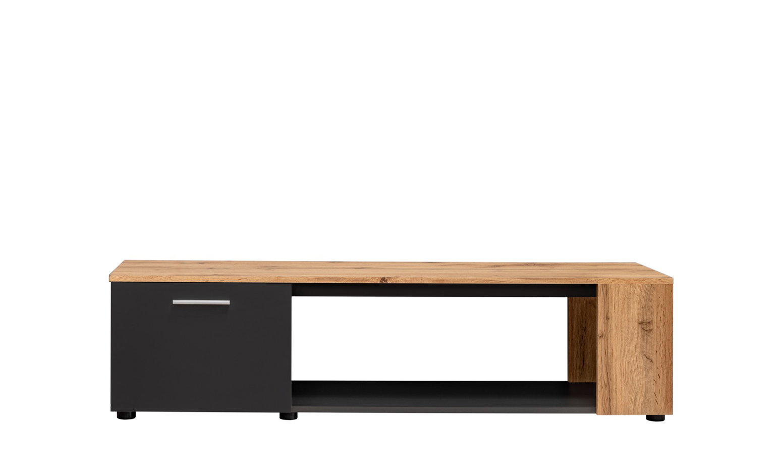 TV spintelė Maze I, ąžuolo/juoda-1