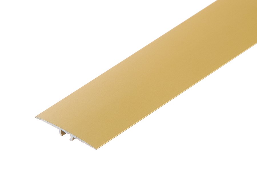 Aliuminė grindų juostelė, plokščias, auksinės spl., 35 mm pločio, 90 cm ilgio - 1