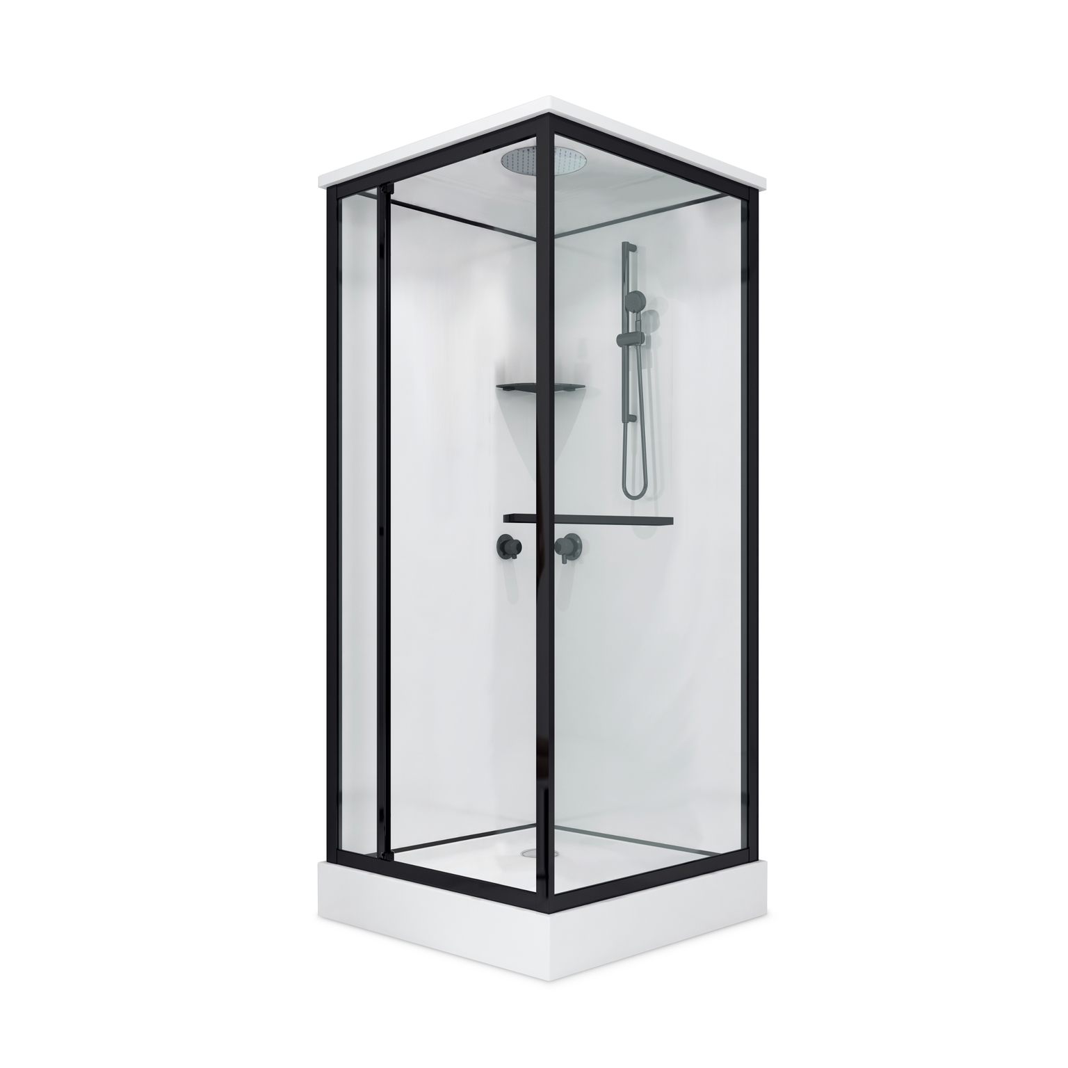 Dušo kabina GOTLAND Berta 90x90x215cm, žemas padėklas-0