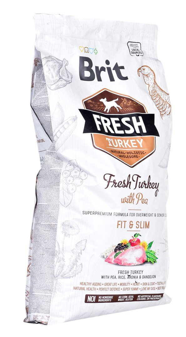 Sausas šunų ėdalas Brit Fresh Turkey with Pea Light Fit&Slim, 12 kg