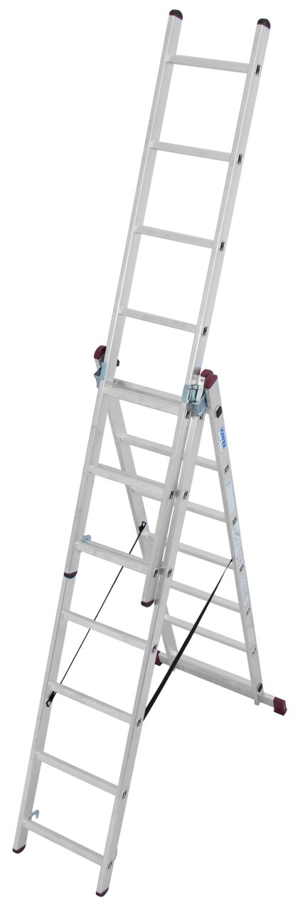 Kopėčios KRAUSE Corda, 3 x 7, universalios, aliuminės, darbinis aukštis 510 cm-0