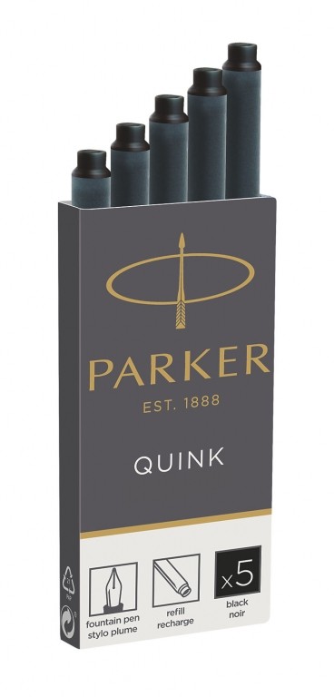 Rašalo kapsulės "Parker" ilgos 5 vnt juoda-0