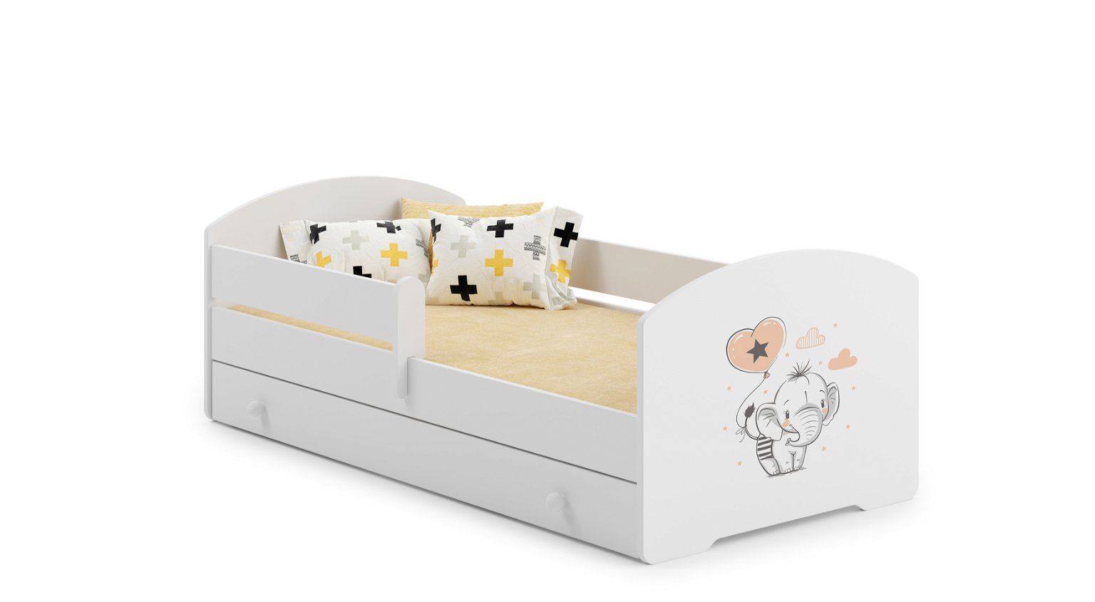 Vaikiška lova su stalčiumi LUK Bar Elephant, 140x70 cm - 1