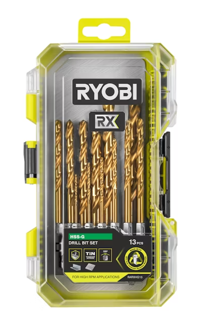 Metalo grąžtų rinkinys RYOBI RARXHG13, HSS-G, HEX, 13 vnt. - 1