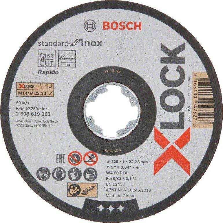 Plieno pjovimo diskas BOSCH X-Lock, 125 x 1,0 x 22,23 mm, INOX