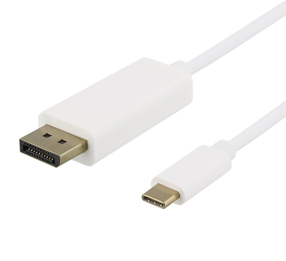 Kabelis DELTACO USB-C - DisplayPort, 1m, baltas - 1
