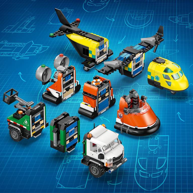 Konstruktorius LEGO City Great Vehicles Airplane, Service Truck & Hovercraft Remix - 5