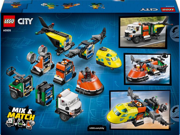 Konstruktorius LEGO City Great Vehicles Airplane, Service Truck & Hovercraft Remix-1