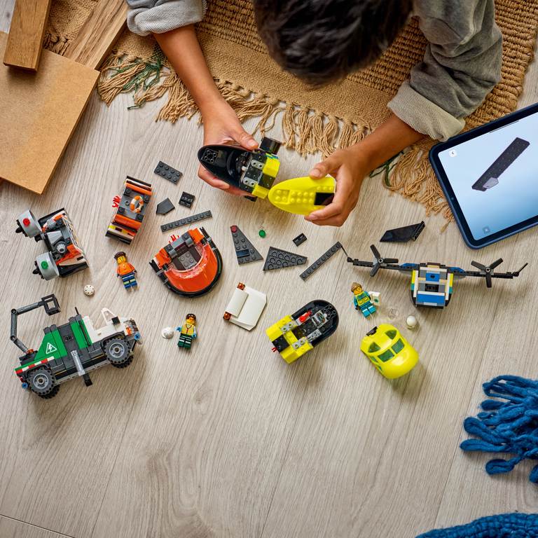 Konstruktorius LEGO City Great Vehicles Airplane, Service Truck & Hovercraft Remix - 4