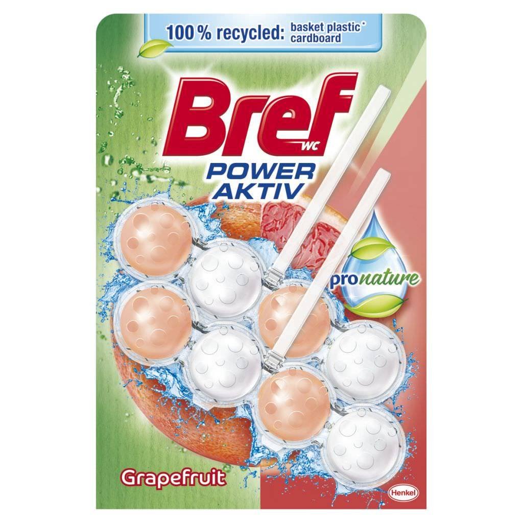 WC valiklis-gaiviklis BREF Pronature Grapefruit, 2 x 50 g