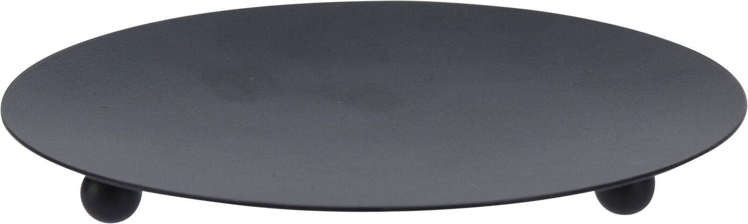 Dekoratyvinė metalinė lėkštė, juodos spalvos, 12 cm-1