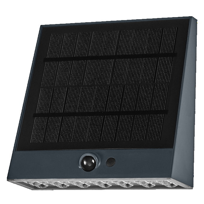 Sieninis LED lauko šviestuvas OSRAM ENDURA SOLAR FIN įkr. saule IP54 10W 3000K 1000lm su davikliu-0