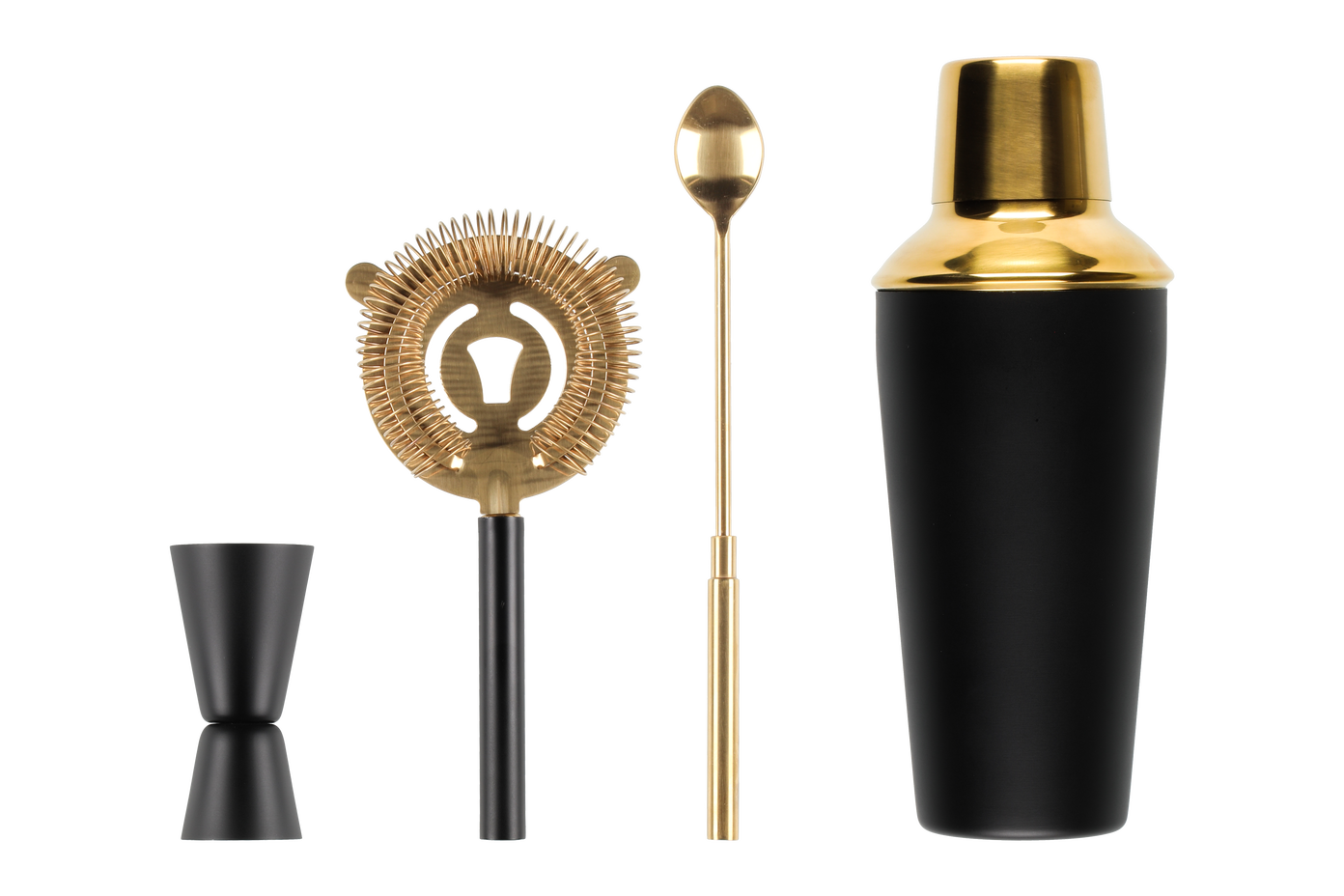 Kokteilių ruošimo rinkinys MAKU GOLD BLACK, auksinės/juodos sp., 4 dalių-0
