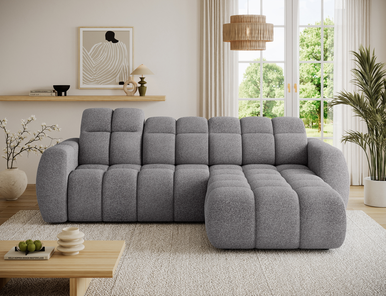Kampinė sofa Fanito, pilka sp., dešininė, 200 x 288 cm x 105 cm-1