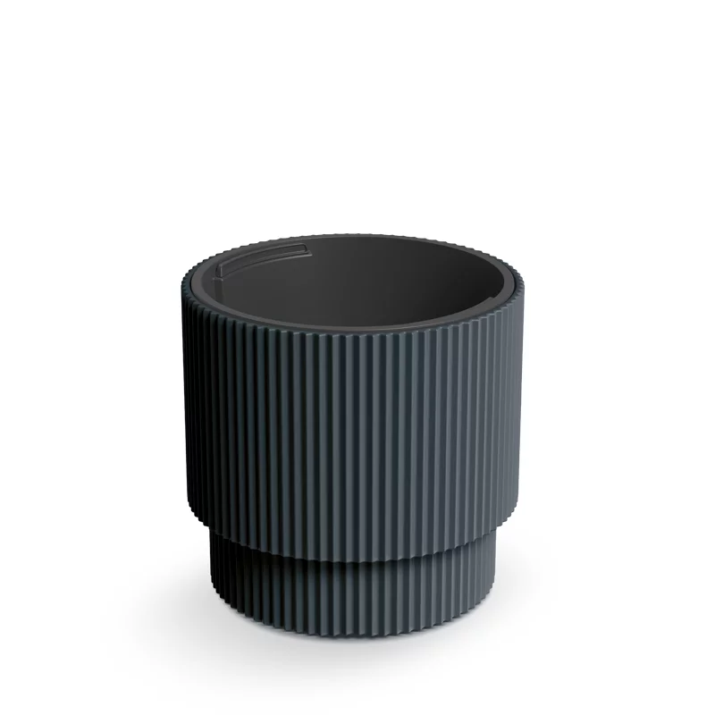 Plastikinis vazonas MILLY, su įdėklu, antracito sp., 39,5 x 37,5 cm-0
