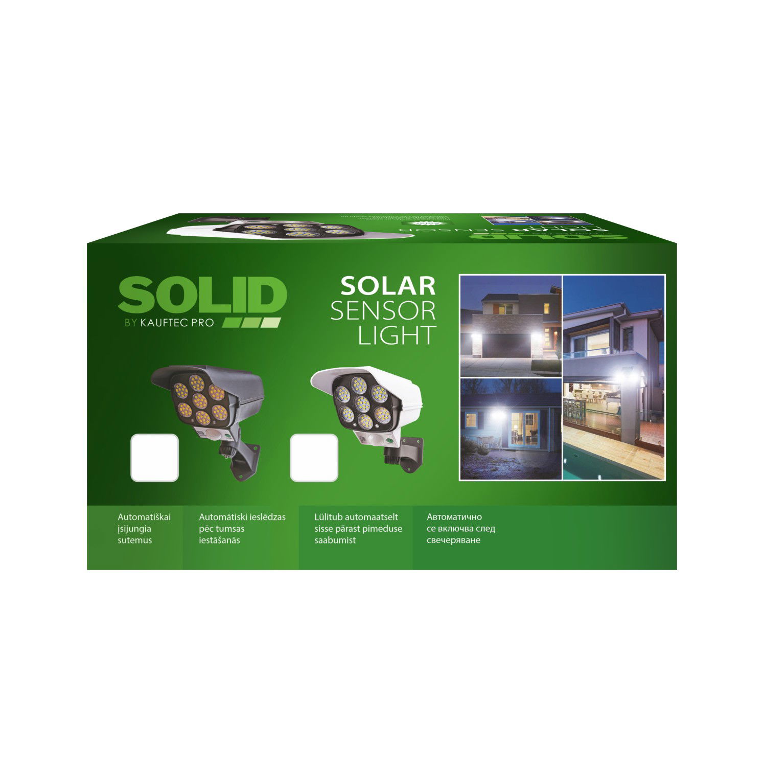 LED lauko prožektorius KAUFTEC, įkraunamas saulės energija, baltos sp., 18 x 13,6 x 10 cm-1