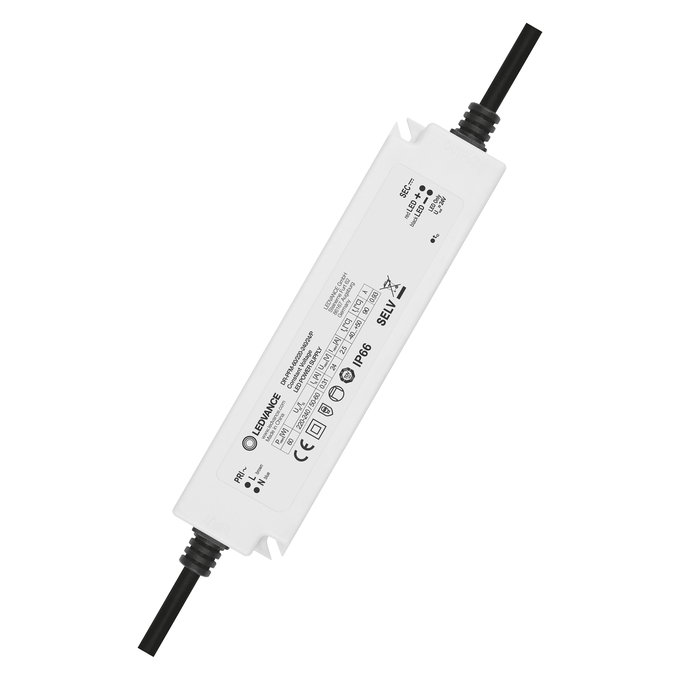 LED transformatorius LEDVANCE DR PFM, IP66, 60 W, įėjimas AC220-240V, išėjimas DC24V-0