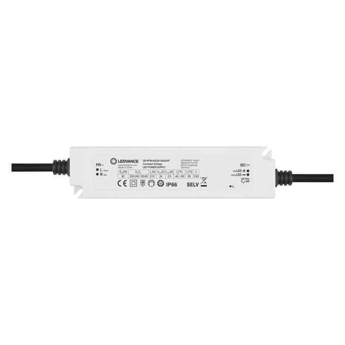 LED transformatorius LEDVANCE DR PFM, IP66, 60 W, įėjimas AC220-240V, išėjimas DC24V-1