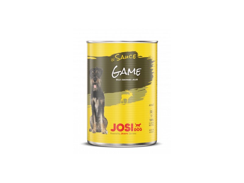 Konservuotas šunų ėdalas JOSIDOG, su žvėriena padaže, 415 g-0