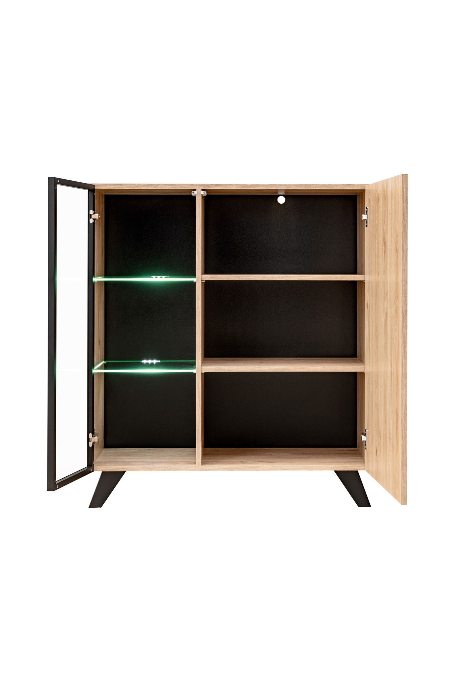 Vitrina su LED apšvietimu Liam, ąžuolo-1