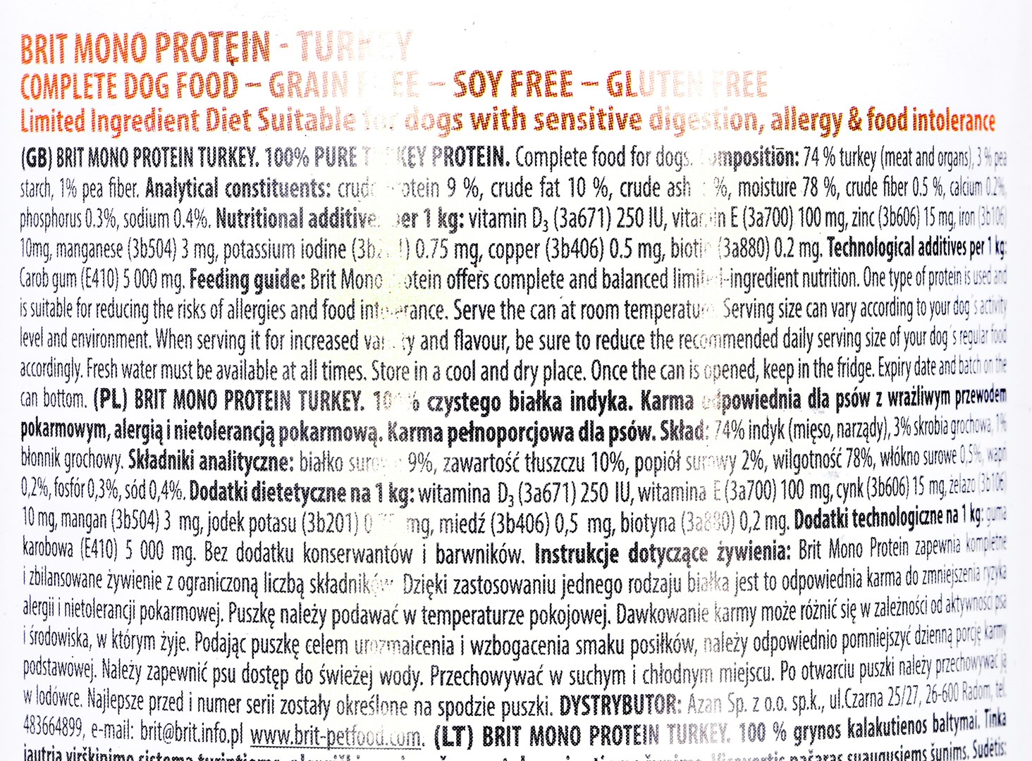 Konservuotas ėdalas šunims Brit Care Mono Protein Turkey, 400 g-1