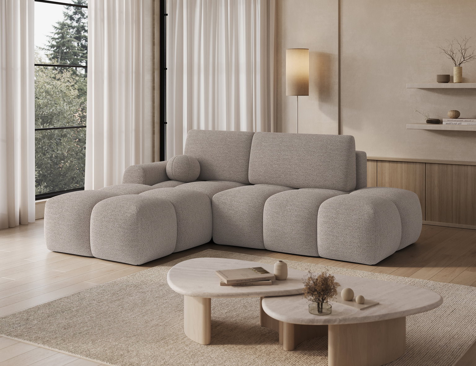 Kampinė sofa Vittario, smėlio sp., 170 x 227 cm x 95 cm - 5