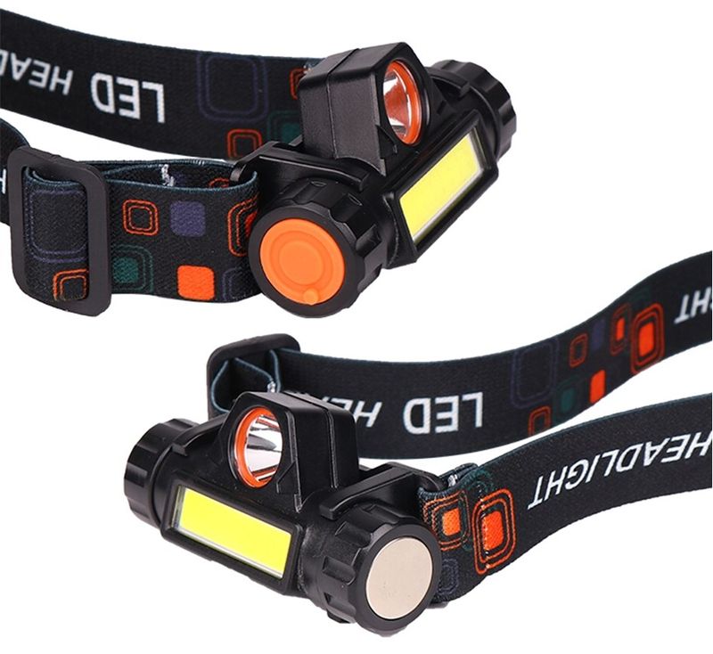 Pakraunamas žibintas ant galvos ENTAC, IP65, 3W, 120lm, pakraunamas USB, juodos sp.-1