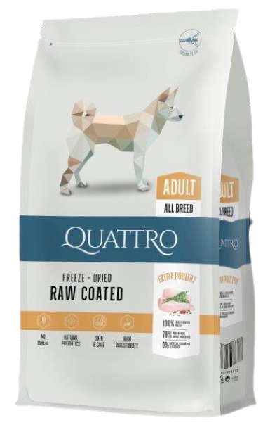 Sausas šunų ėdalas QUATTRO EXTRA POULTRY, su paukštiena, 12 kg-0