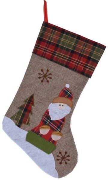 Kalėdinė kojinė SANTA JUTE, 40 x 25 cm