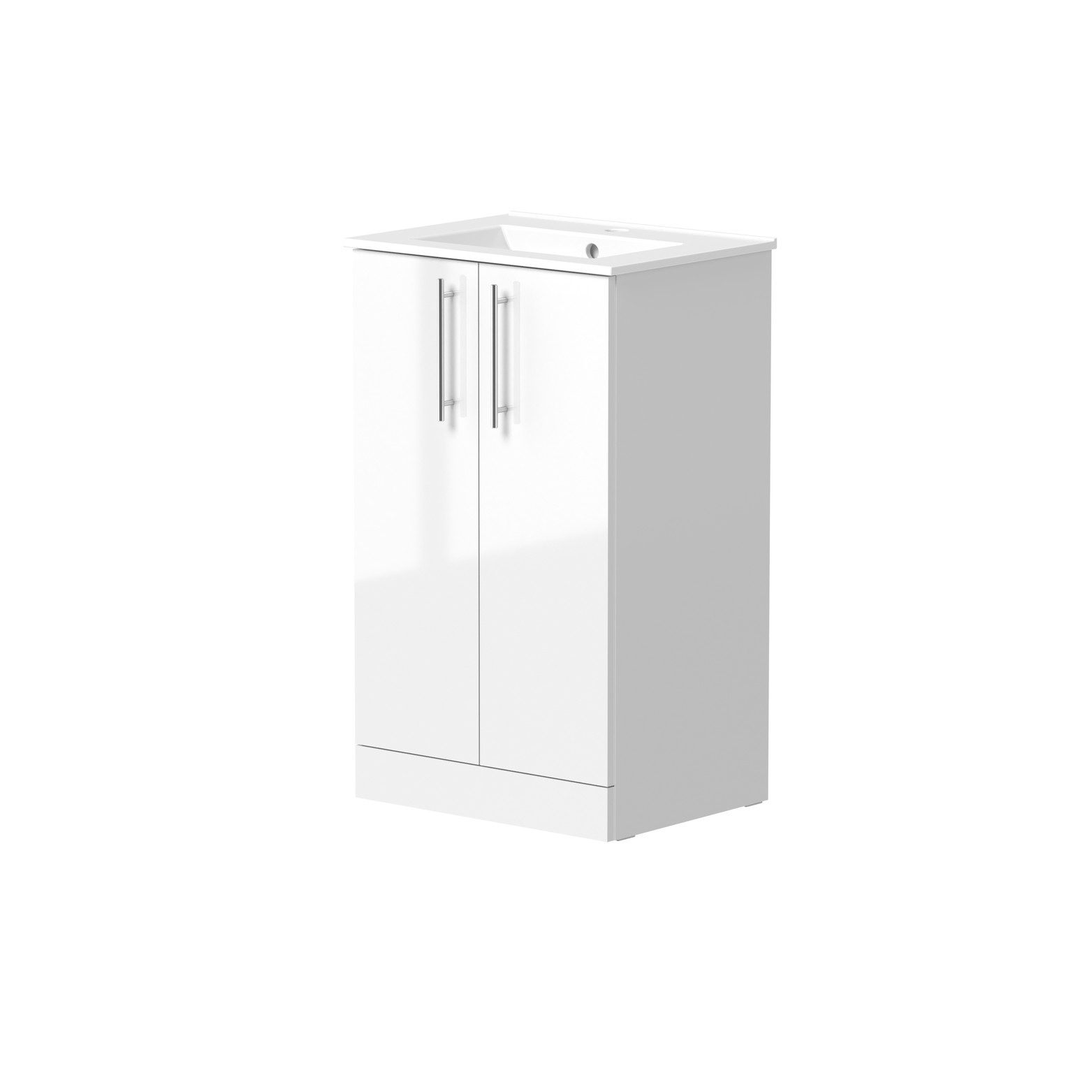 Vonios spintelė RB BATHROOM TETRA, su praustuvu, baltos sp., 50 x 85 x 22 cm-0