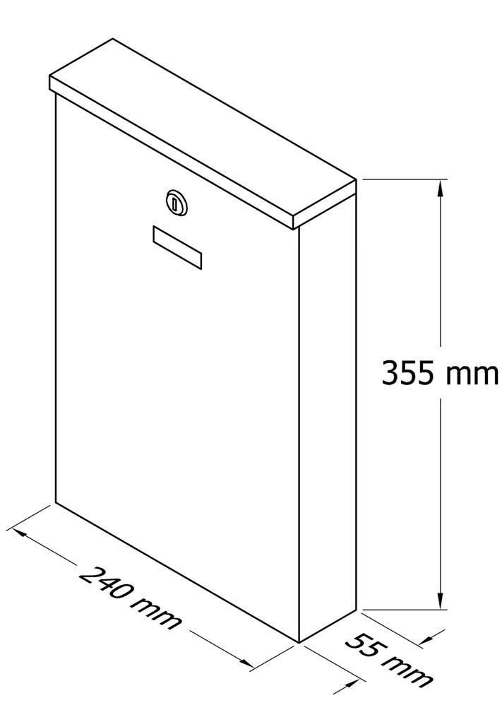 Pašto dėžutė PD 955, 355 x 240 x 50 mm, antracito sp.-1