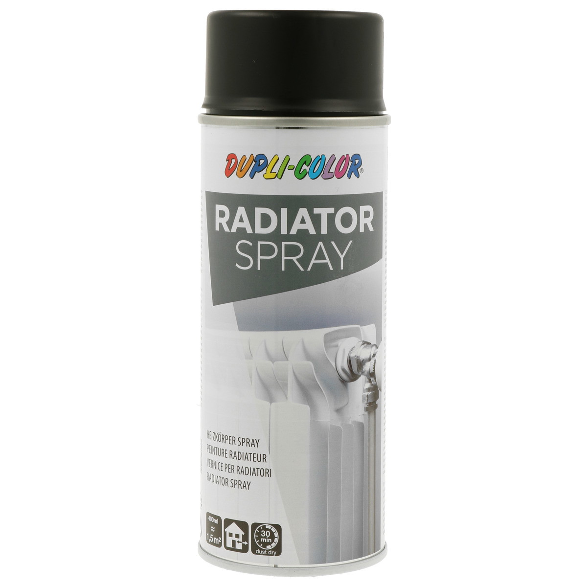 Radiatoriams dažai DUPLI COLOR RAL9005, atsparūs 1500C, juodos sp., 400 ml-0