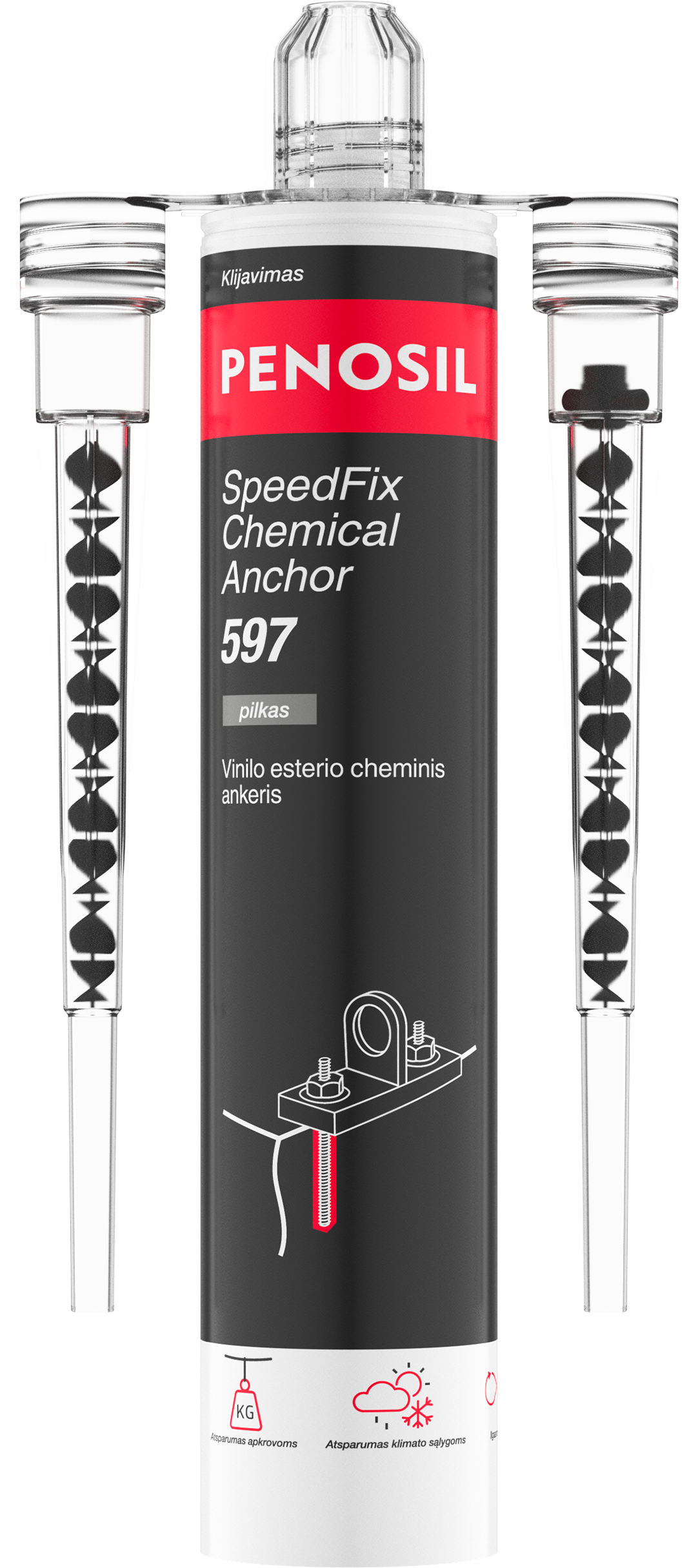 Cheminis ankeris PENOSIL SpeedFix Chemical Anchor 597 pilkos sp., 300 ml-0