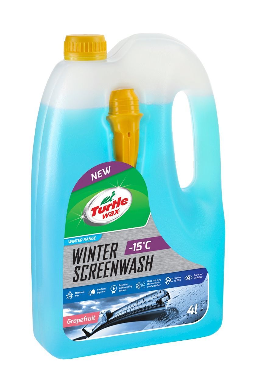 Žieminis stiklų plovimo skystis TURTLE WAX, -15°C, su piltuvu, 4 l