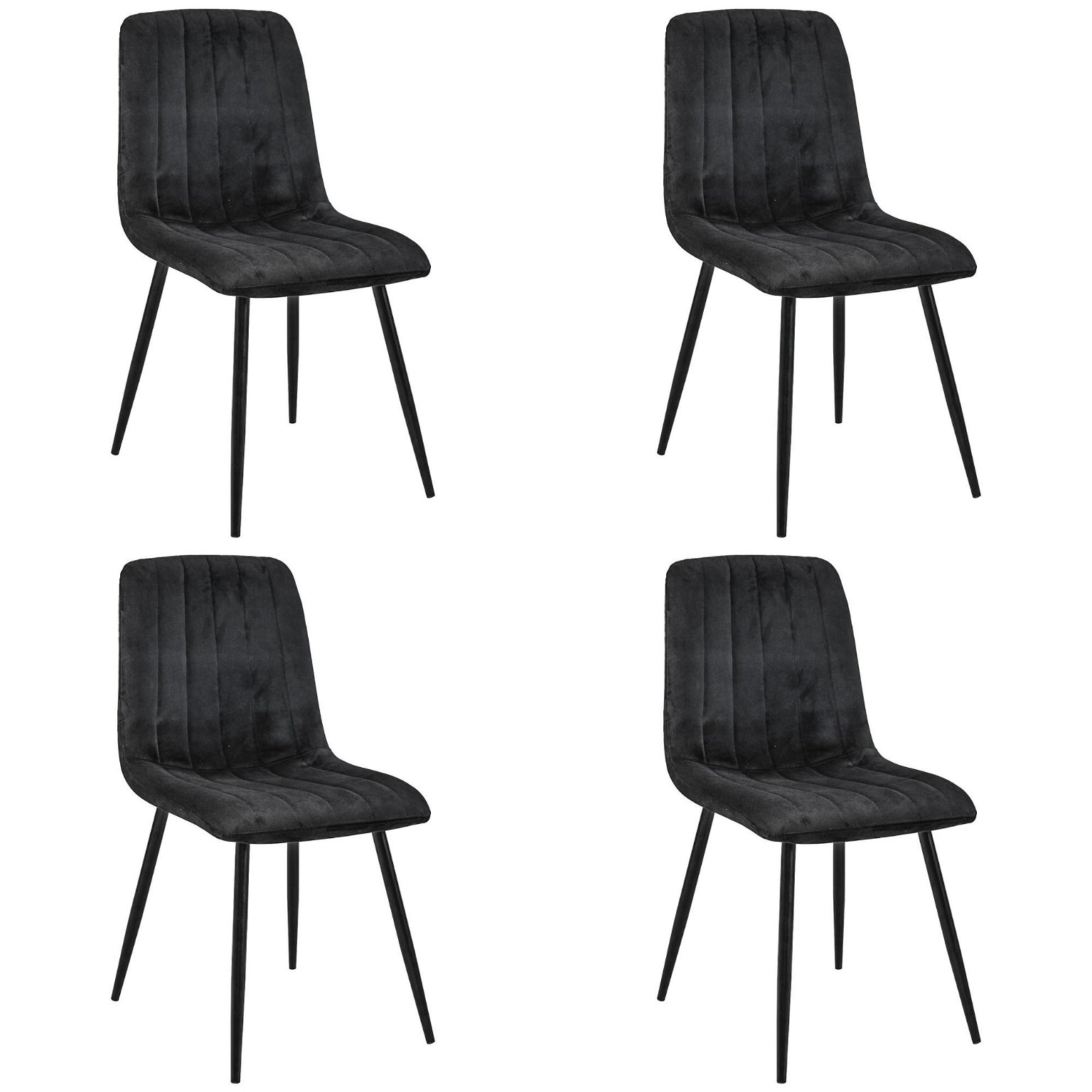 4-ių kėdžių komplektas SJ.9, juoda