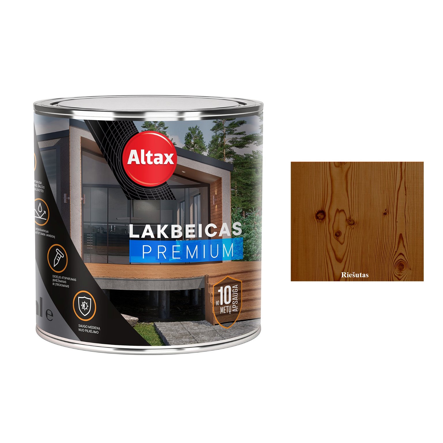Medienos lakas su beicu ALTAX Premium riešuto sp., 250 ml