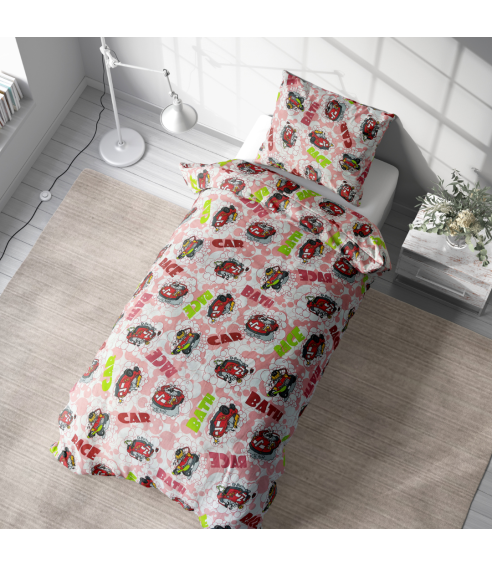 Vaikiškas patalynės komplektas „Bath red” , 100x135 cm, 50x60 cm, 100% medvilnė - 4
