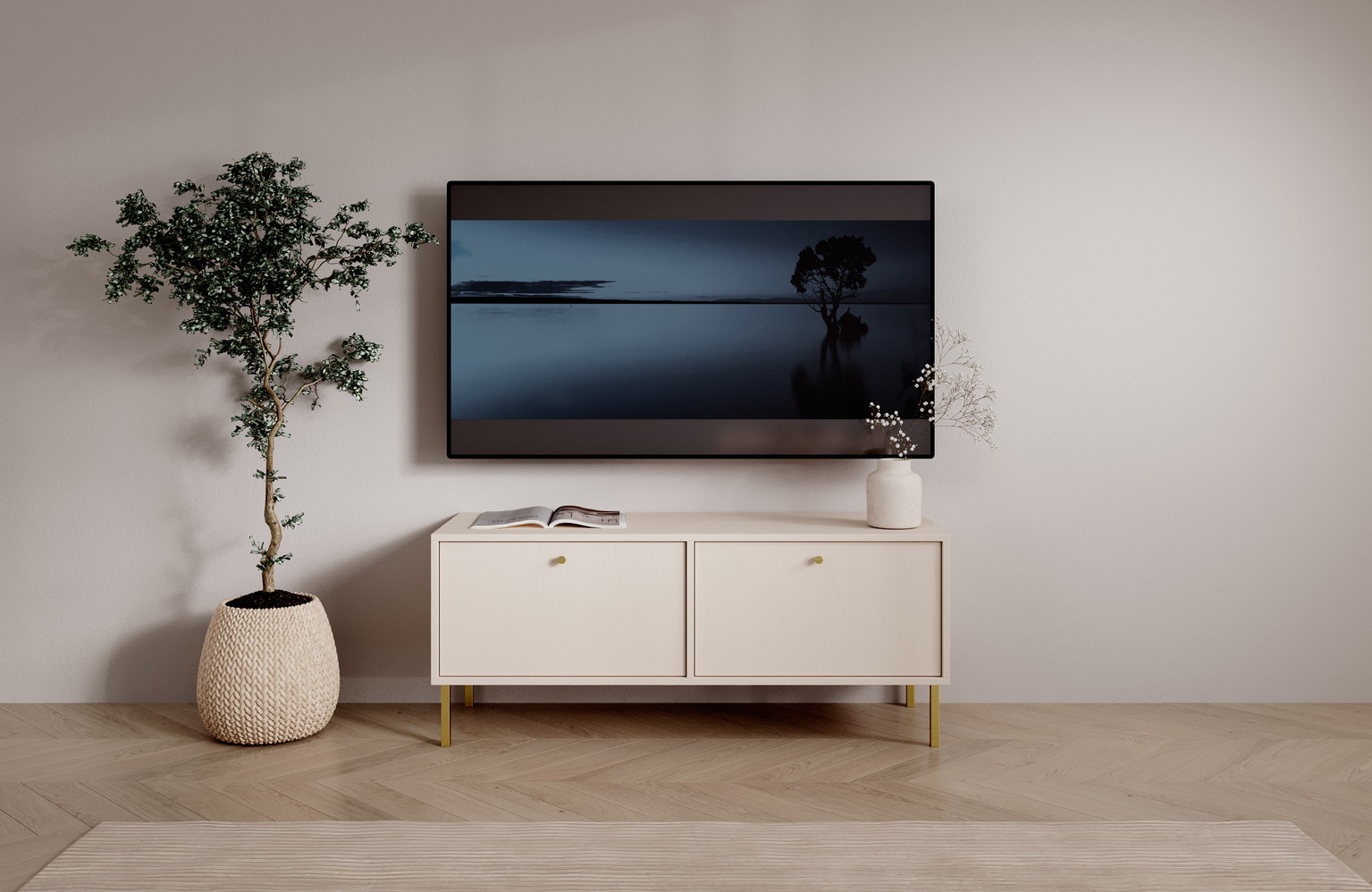 TV spintelė Tili 2D, smėlio - 5