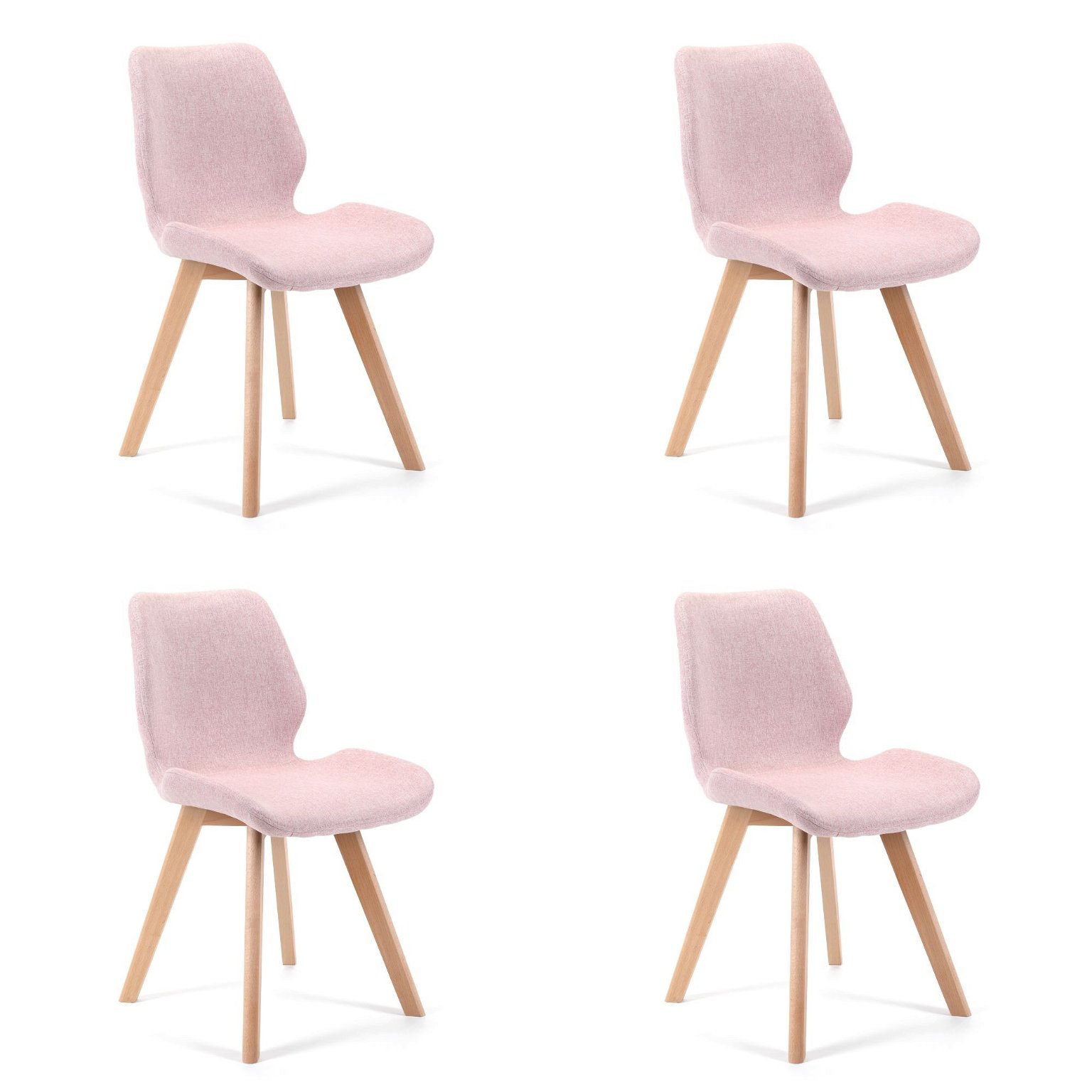 4-rių kėdžių komplektas SJ.0159, rožinis - 2