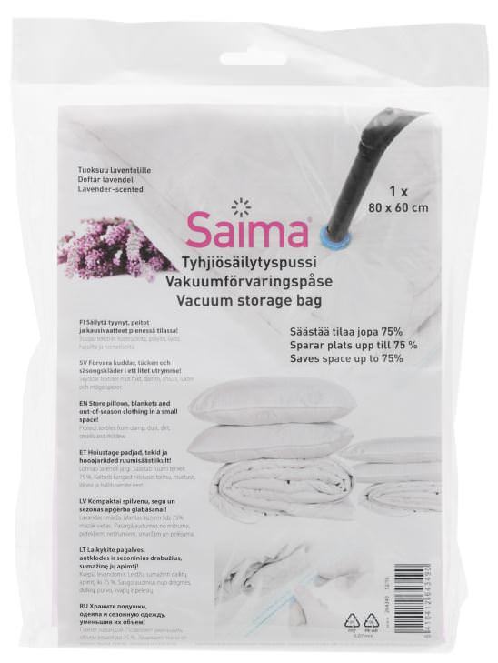 Vakuuminis drabužių maišas Nord Clean, 80 x 60 cm, žalios sp., levandų kvapo-1