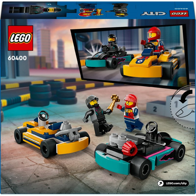 Konstruktorius LEGO City Great Vehicles Go-Karts and Race Drivers 60400 - 2
