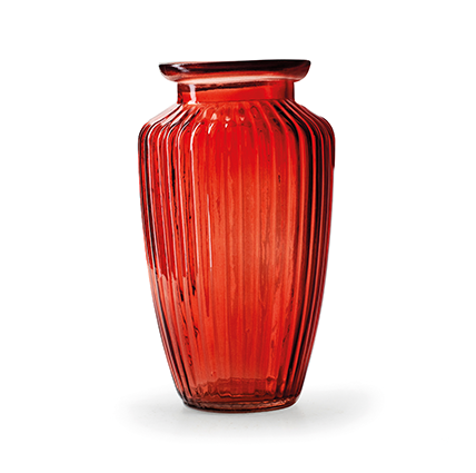 Stiklinė vaza ARLETTA, raudonos sp., 11,5 x 20 cm