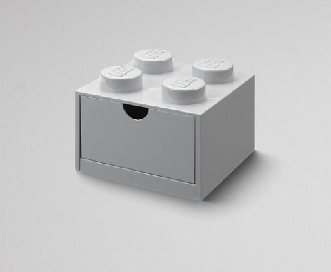 Daiktadėžė LEGO DESK, pilkos sp., 15,8 x 15,8 x 11,3 cm, 290 ml
