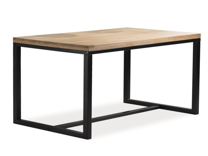 Valgomojo stalas LORAS A, 150 x 90 cm, ąžuolo/juoda